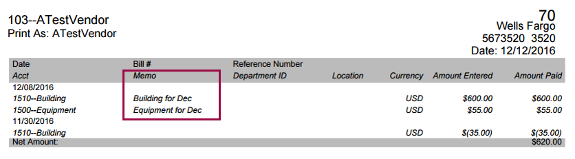 Check Distribution Memo Examples Print a memo on a cheque stub