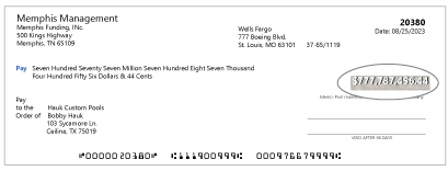Blank business cheque stock sample.