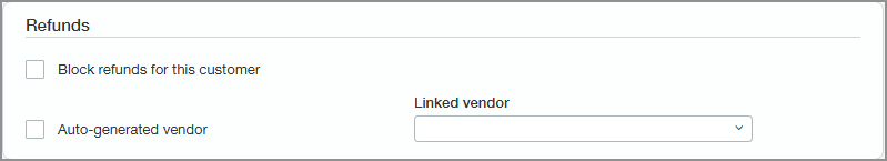 Refunds tab of a customer