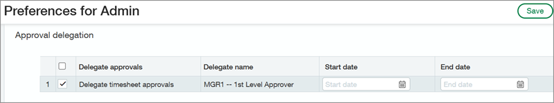 Set out-of-office approval delegation from My preferences. 
